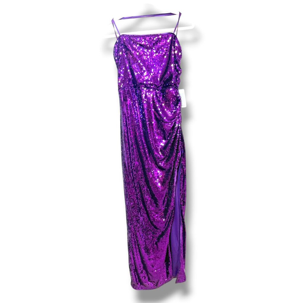 NWT Lulu's Purple Keep‎ It Sparkly Sequin Sleeveless Bodycon Prom Dress Size M